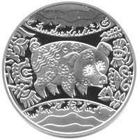 Рік Свині (Кабана) - срібло, 5 гривень (2007)